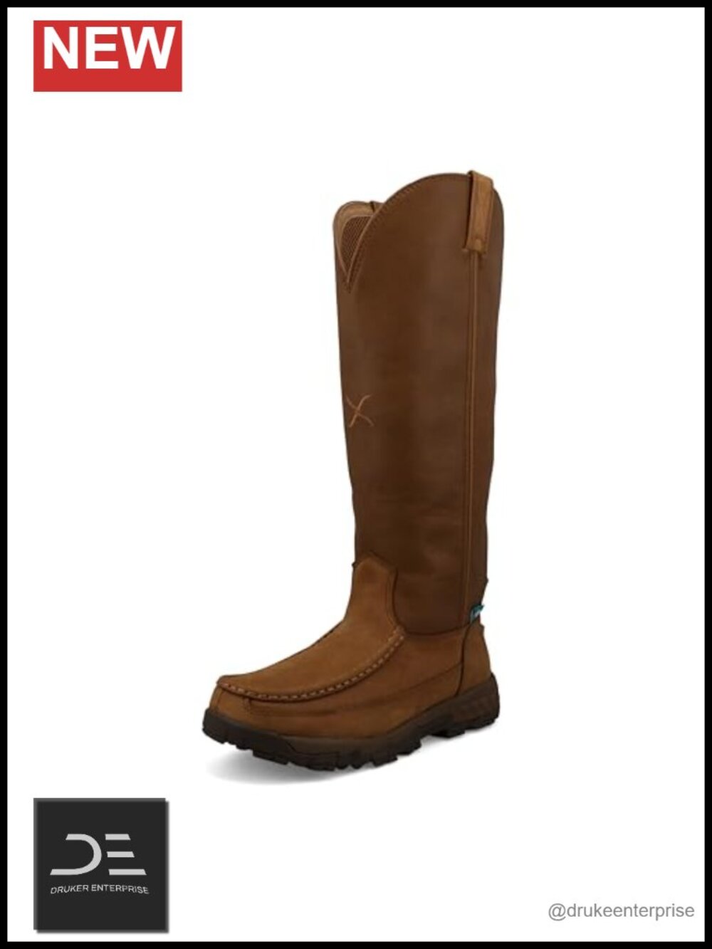 Women's 16" Leather Snake Boots Moc Toe CellStretch Waterproof Zipper